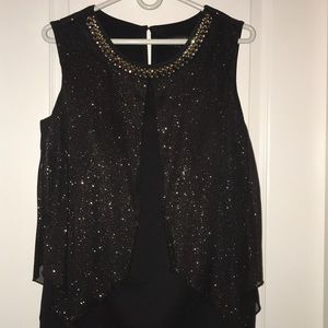 Shimmery gold and black dress